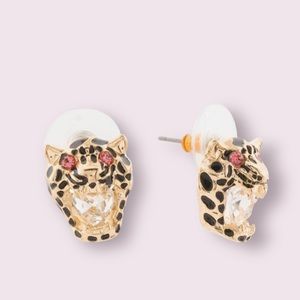 Betsey Johnson Cheetah Stud Earrings